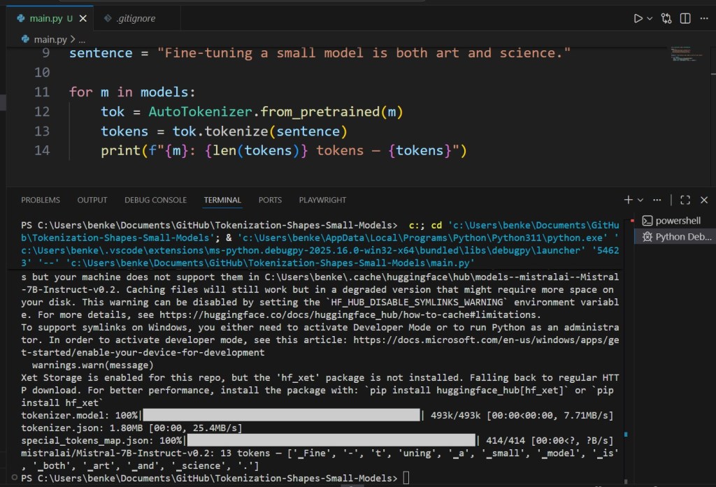 how different tokenizers break the same text