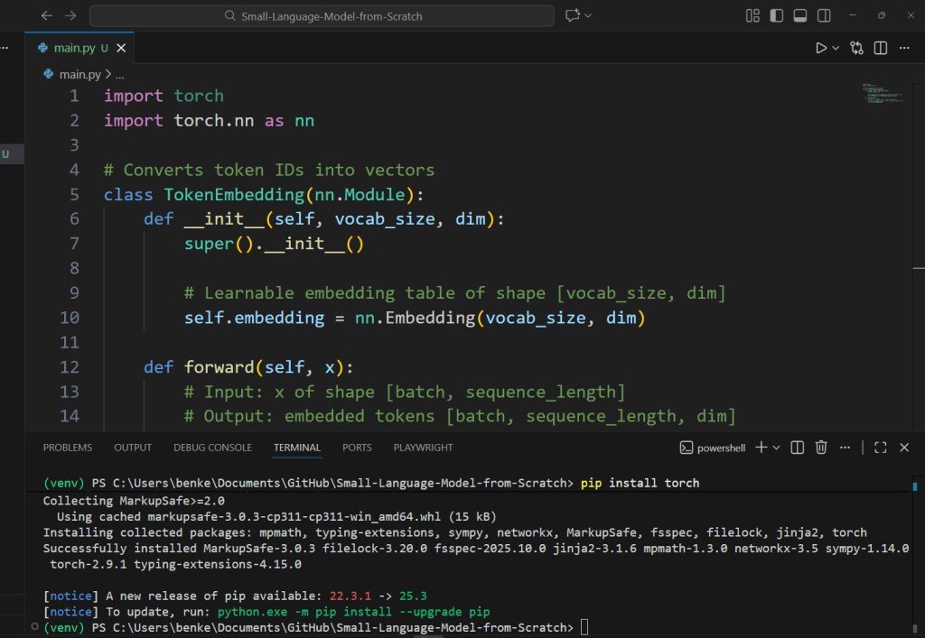 Token Embeddings in Visual Studio Code